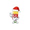 Friendly red yellow capsules Santa cartoon character design with ok finger
