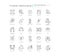 Friendly relationship pixel perfect linear icons set. Friendship, interpersonal emotional bond customizable thin line