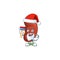 Friendly right human kidney Santa cartoon character design with ok finger