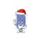 Friendly salmonella typhi Santa cartoon character design with ok finger