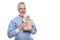 Friendly smiling paediatrician holding a teddy bear