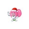 Friendly streptococcus pyogenes Santa cartoon character design with ok finger