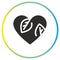 friendly vegan concept icon, heart with leafs, eco or herbal care