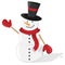 Friendly white snowman vector