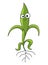 Friendly young seedling plant mascot character. Germination. Green sprout. Plant growing. Agricultural. Vector flat.