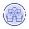 Friends, Business, Group, People, Protection, Team, Workgroup Blue Dotted Line Line Icon