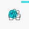 Friends, Business, Group, People, Protection, Team, Workgroup turquoise highlight circle point Vector icon