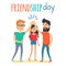 Friends Celebrating Friendship Day Vector Concept