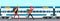 Friends chasing train flat vector illustration