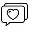 Friends chat bubble icon, outline style