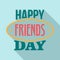 Friends day emblem logo, flat style