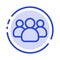 Friends, Group, Users, Team Blue Dotted Line Line Icon