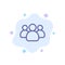 Friends, Group, Users, Team Blue Icon on Abstract Cloud Background