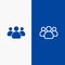 Friends, Group, Users, Team Line and Glyph Solid icon Blue banner Line and Glyph Solid icon Blue banner