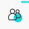 Friends, Group, Users, Team turquoise highlight circle point Vector icon