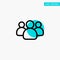 Friends, Group, Users, Team turquoise highlight circle point Vector icon