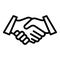 Friends handshake icon, outline style