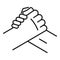 Friends handshake icon, outline style