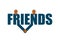 Friends handshake logo. Friendship symbol. letters shake hands. cronyism sign