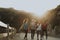 Friends hiking through the hills of Los Angeles