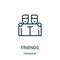 friends icon vector from friendship collection. Thin line friends outline icon vector illustration. Linear symbol for use on web
