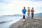 Friends jogging on the beach