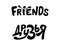 Friends. Logo. Company name.Lettering logo