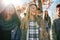 Friends make happy times even happier. a group of teenage friends enjoying an autumn day outside together.