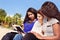 Friends Reading Bible on the Beach