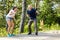 Friends Screaming While Picking Wooden Block With Ropes