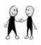 Friends shake hands