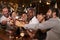 Friends toasting with champagne at New Yearï¿½s party in a bar