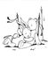 friends toy rabbit and bear graphic isolated drawing