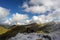 Friends trekking above the Balea Lake