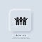 Friends vector icon men. Group, friendship icons. Best Friend logo. Vector. UI icon. Neumorphic UI UX white user interface web