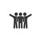 Friends vector icon men, group. Successful people businessmen icon