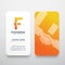Friendship Abstract Vector Sign, Symbol or Logo Template and Business Cards. Hand Shake Incorporated in Letter F Concept