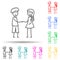 friendship between boy and girl multi color style icon. Simple thin line, outline  of friendship icons for ui and ux,
