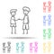 friendship of boys multi color style icon. Simple thin line, outline  of friendship icons for ui and ux, website or mobile