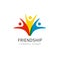 Friendship colored logo united person icon