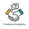 Friendship Compatibility Vector Fill outline Icon Design illustration.