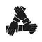 Friendship concept icon three hands support each other, teamwork sign - vector