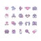 Friendship Dating and Love Color Thin Line Icon Set. Vector