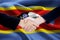 Friendship handshake with flag of Swaziland