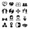 Friendship icon set