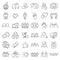 Friendship icons set, outline style
