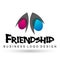 Friendship kids care love union home house logo icon