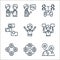 friendship line icons. linear set. quality vector line set such as long distance, friend, friend, support, happy, group chat,