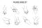 Friendship and lovers hand gestures in linear style. Vector couple holding hands, set of abstract logo template, tattoo