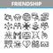 Friendship Relation Collection Icons Set Vector